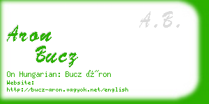 aron bucz business card